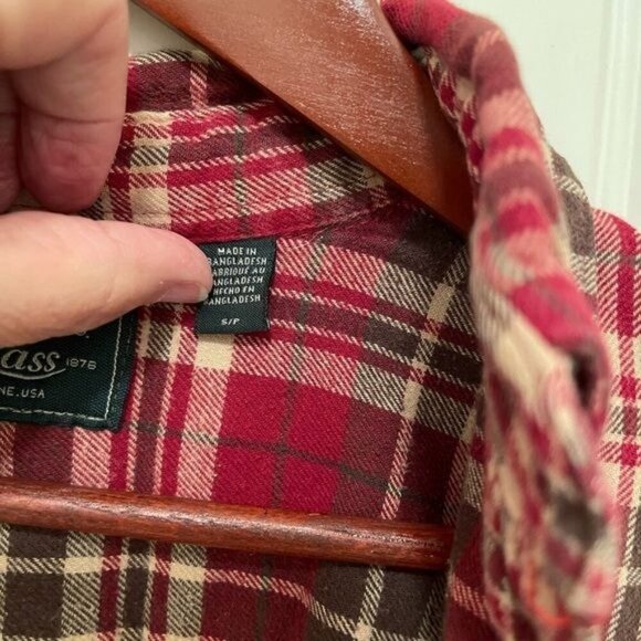 Vintage G.H. Bass &‎ Co. Mens Red Plaid Flannel Shirt - Picture 7 of 9